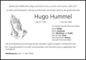 Anzeige von Hugo Hummel von MGO