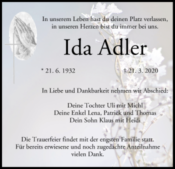 Anzeige von Ida Adler von MGO
