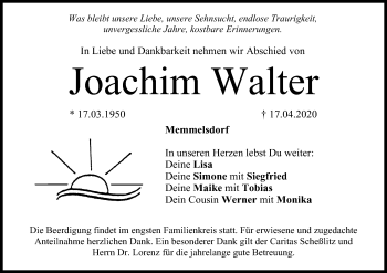 Anzeige von Joachim Walter von MGO