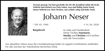 Anzeige von Johann Neser von MGO