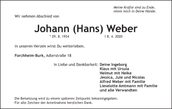 Anzeige von Johann  Weber von MGO