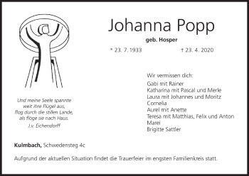 Anzeige von Johanna Popp von MGO