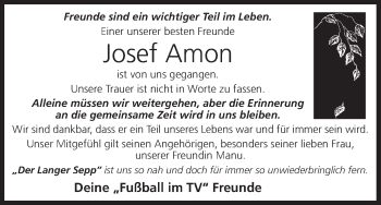 Anzeige von Josef Amon von MGO