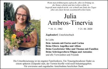 Anzeige von Julia Ambros-Tinervia von MGO