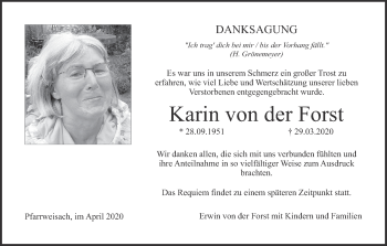 Anzeige von Karin von der Forst von MGO