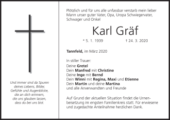 Anzeige von Karl Gräf von MGO