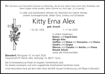 Anzeige von Kitty Erna Alex von MGO
