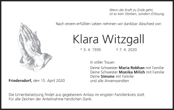 Anzeige von Klara Witzgall von MGO
