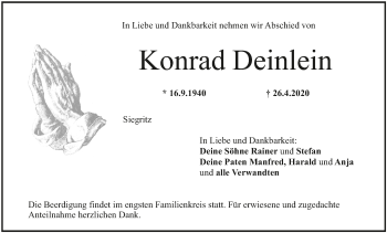 Anzeige von Konrad Deinlein von MGO