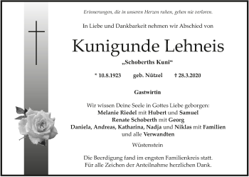 Anzeige von Kunigunde Lehneis von MGO