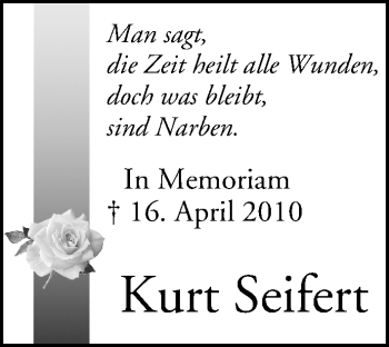 Anzeige von Kurt Seifert von MGO