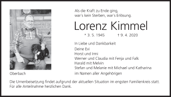 Anzeige von Lorenz Kimmel von MGO