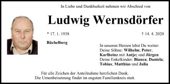 Anzeige von Ludwig Wernsdörfer von MGO