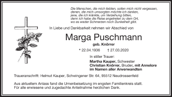 Anzeige von MArga Puschmann von MGO
