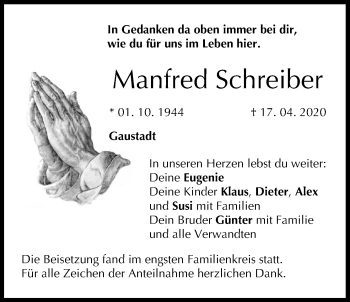Anzeige von Manfred Schreiber von MGO