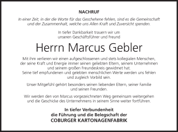 Anzeige von Marcus Gebler von MGO