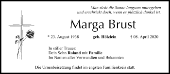 Anzeige von Marga Brust von MGO