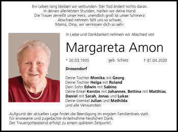 Anzeige von Margareta Amon von MGO
