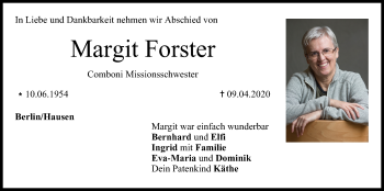 Anzeige von Margit Forster von MGO