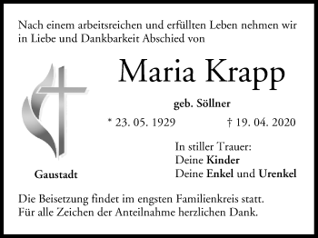 Anzeige von Maria Krapp von MGO