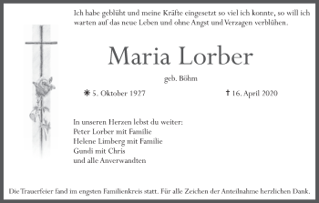 Anzeige von Maria Lorber von MGO