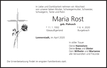 Anzeige von Maria Rost von MGO