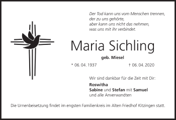 Anzeige von Maria Sichling von MGO