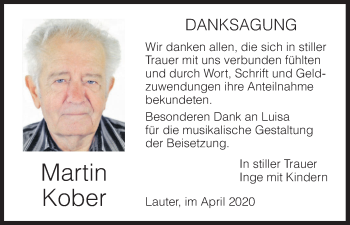Anzeige von Martin Kober von MGO