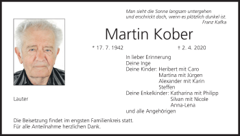 Anzeige von Martin Kober von MGO
