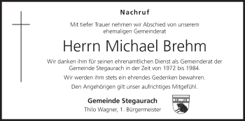 Anzeige von Michael Brehm von MGO