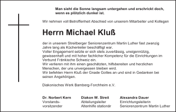 Anzeige von Michael Kluß von MGO