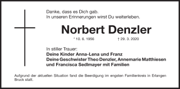 Anzeige von Norbert Denzler von MGO