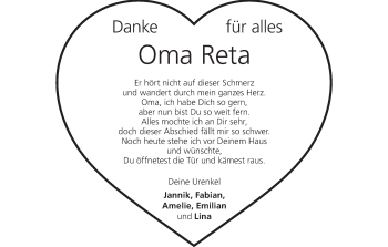 Anzeige von Oma Reta  von MGO