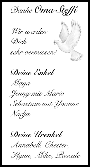 Anzeige von Oma Steffi  von MGO