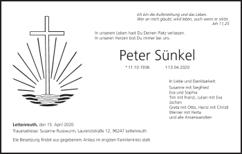 Anzeige von Peter Sünkel von MGO