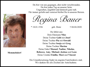 Anzeige von Regina Bauer von MGO