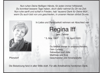 Anzeige von Regina Iff von MGO