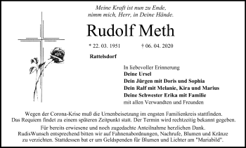 Anzeige von Rudolf Meth von MGO