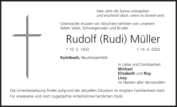 Anzeige von Rudolf Müller von MGO