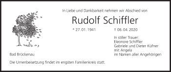 Anzeige von Rudolf Schiffler von MGO