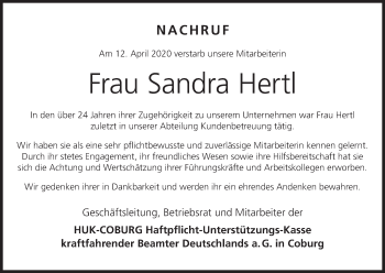 Anzeige von Sandra Hertl von MGO
