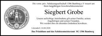 Anzeige von Siegbert Grobe von MGO