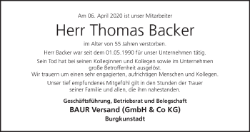Anzeige von Thomas Backer von MGO
