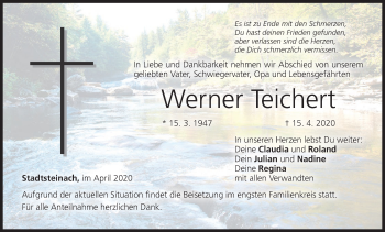 Anzeige von Werner Teichert von MGO