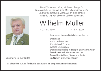Anzeige von Wilhelm Müller von MGO
