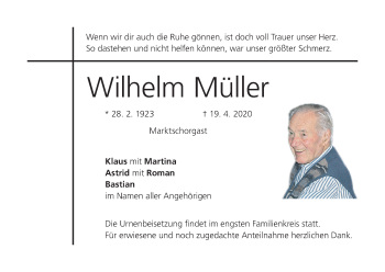 Anzeige von Wilhelm Müller von MGO