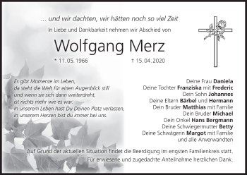 Anzeige von Wolfgang Merz von MGO