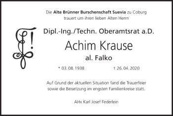 Anzeige von Achim Krause von MGO