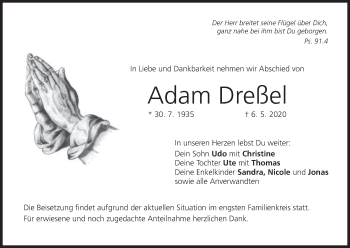 Anzeige von Adam Dreßel von MGO