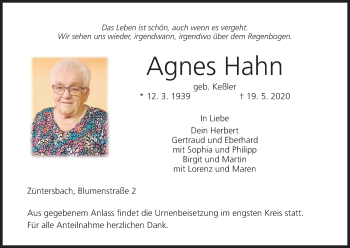 Anzeige von Agnes Hahn von MGO